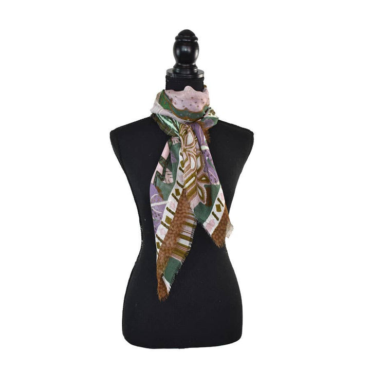 Levinson Tropical Leaf Square Scarf