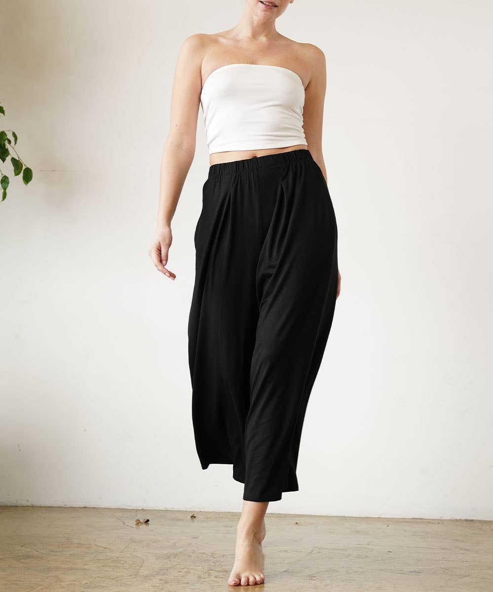 Bamboo Ankle Length Wide Pants