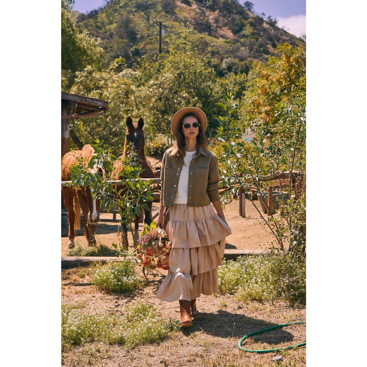 Versatile Luxe Stretchy Suede Jacket with Statement Pockets