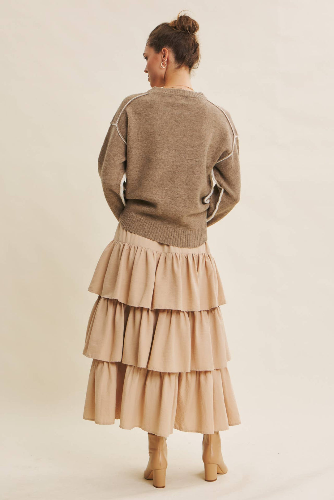 Brings Movement and Comfort Tiered Ruffle Maxi Skirt