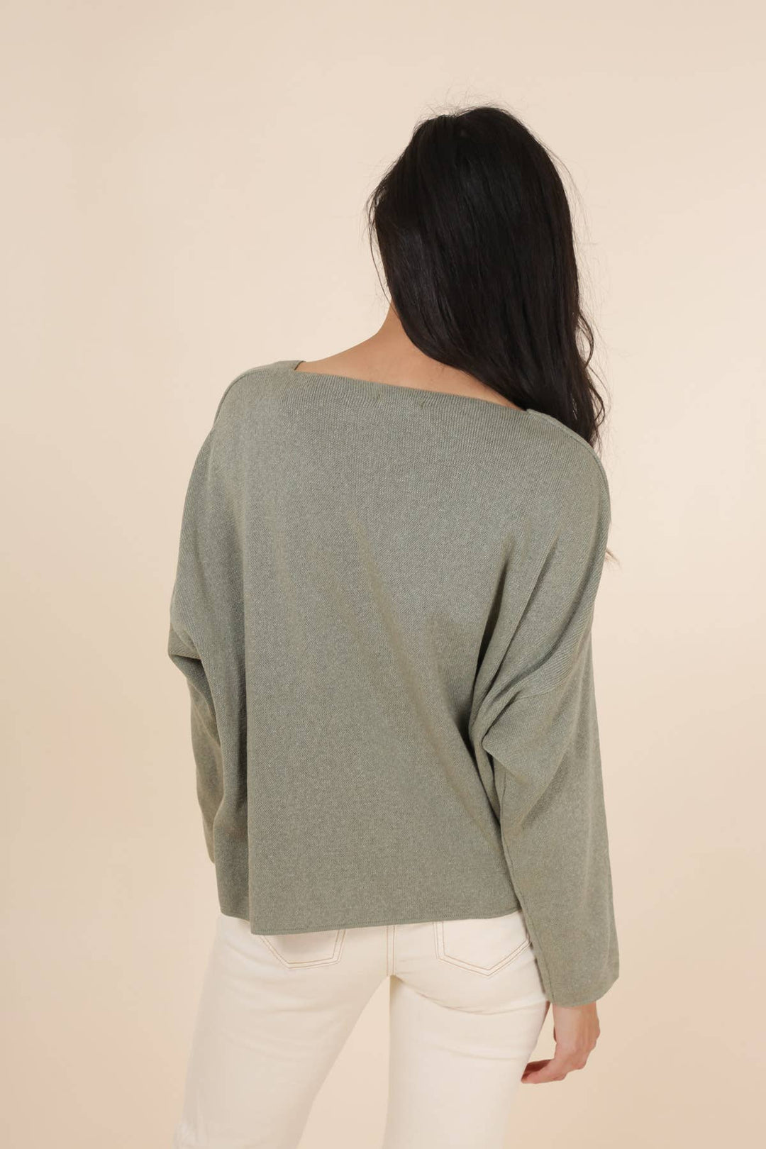 Short V-Neck Cotton Sweater
