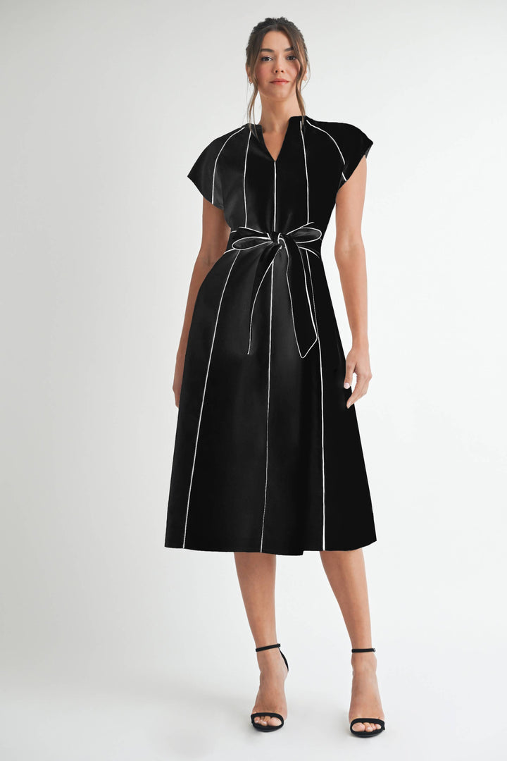 Linen Stripe Midi Dress