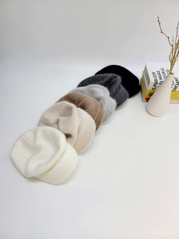 Angora Wool Newsboy Beret with brim