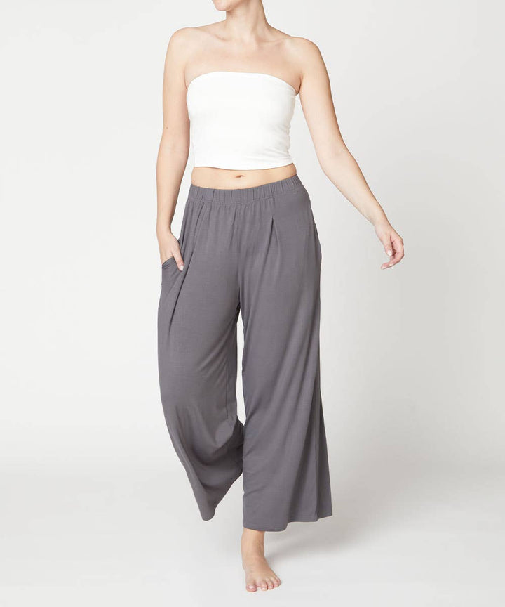 Bamboo Ankle Length Wide Pants