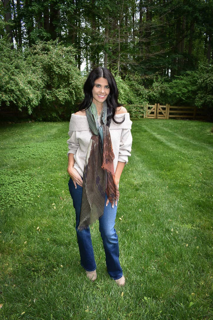 Cesario Earth Tones Wool Blend Scarf