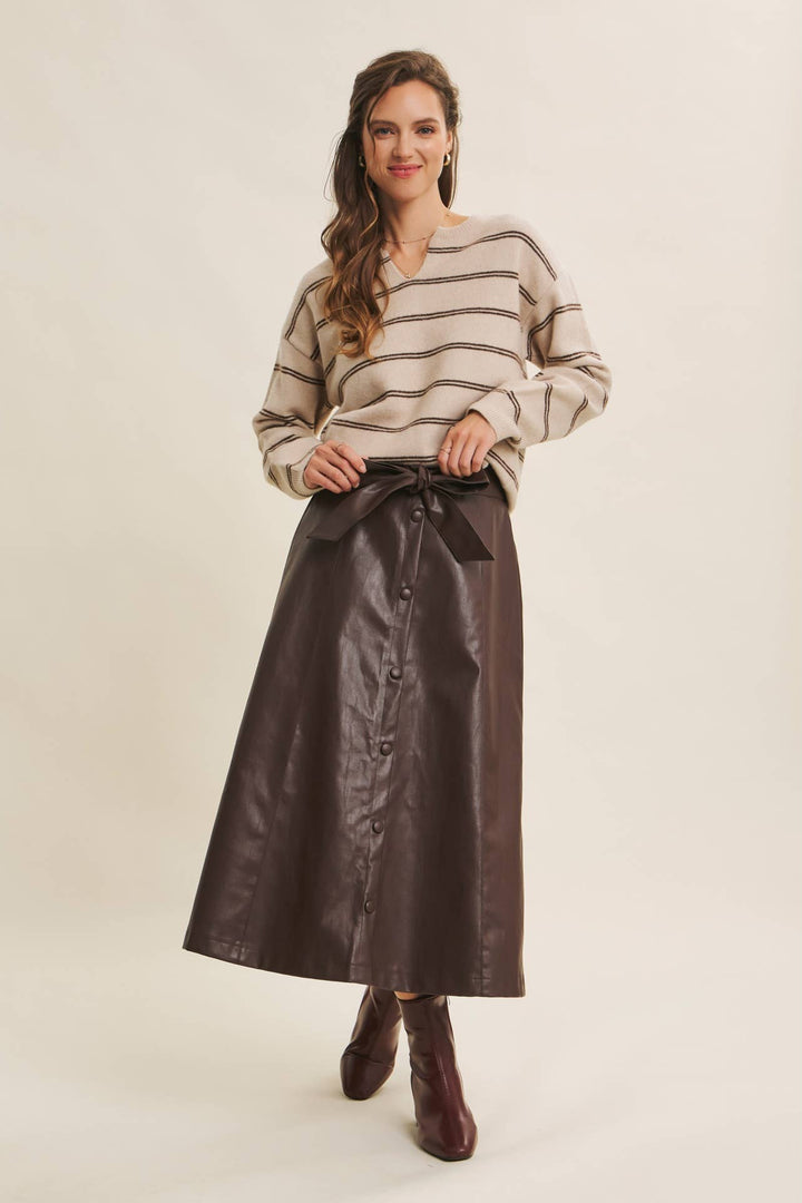 Eco-Conscious Stripe Oversized Easy Favorite Sweater Top