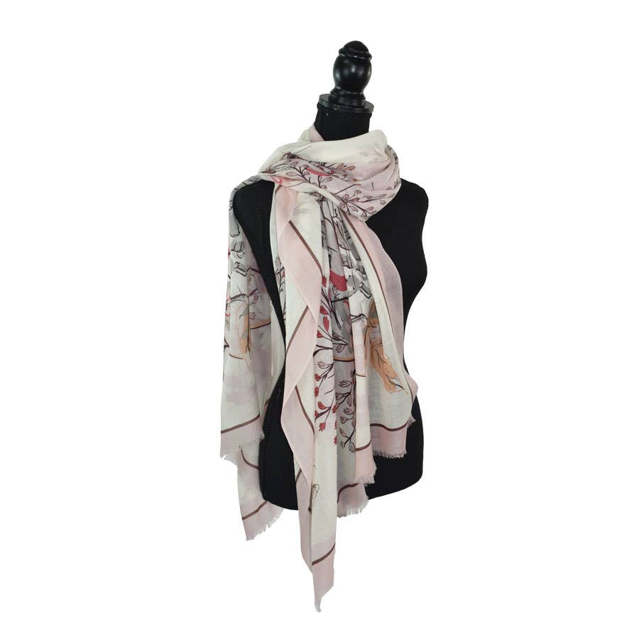 Glasswing Floral Butterfly Scarf