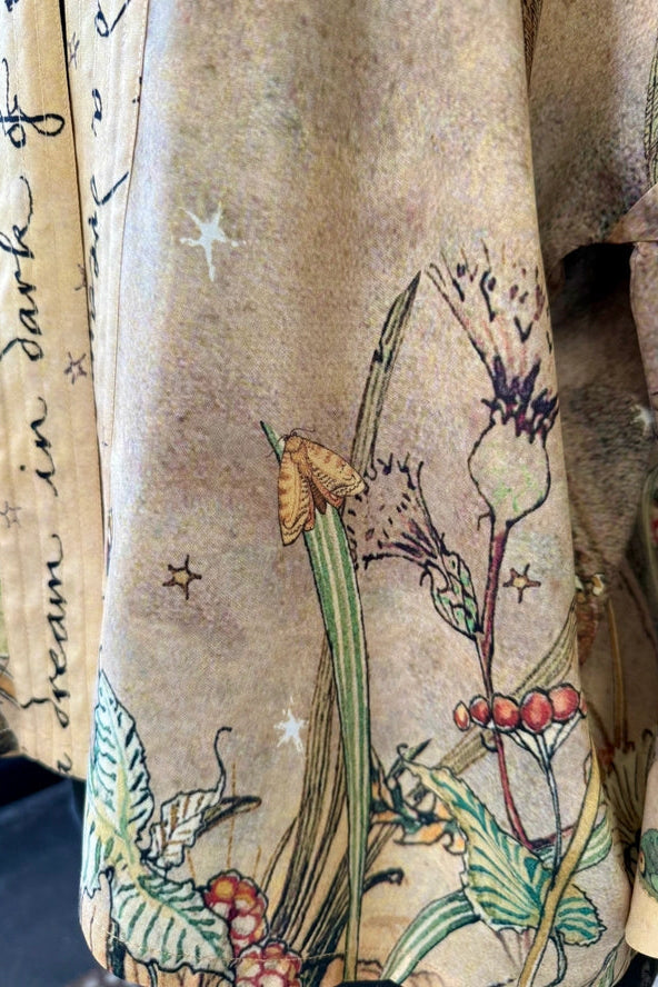 Lovelight Pixie Cropped Kimono w/ Woodland Swallow & Stars