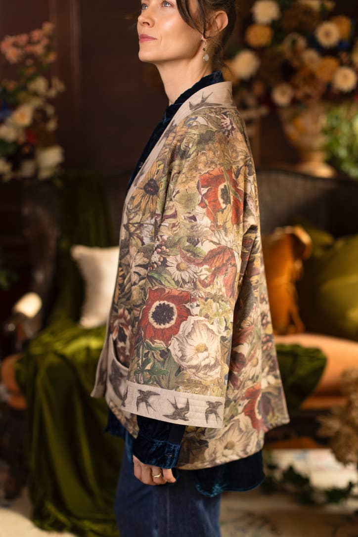Golden Hour Fleece Cottage Cardigan Kimono Jacket