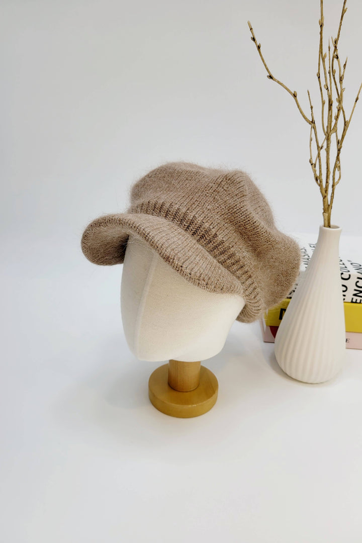 Angora Wool Newsboy Beret with brim