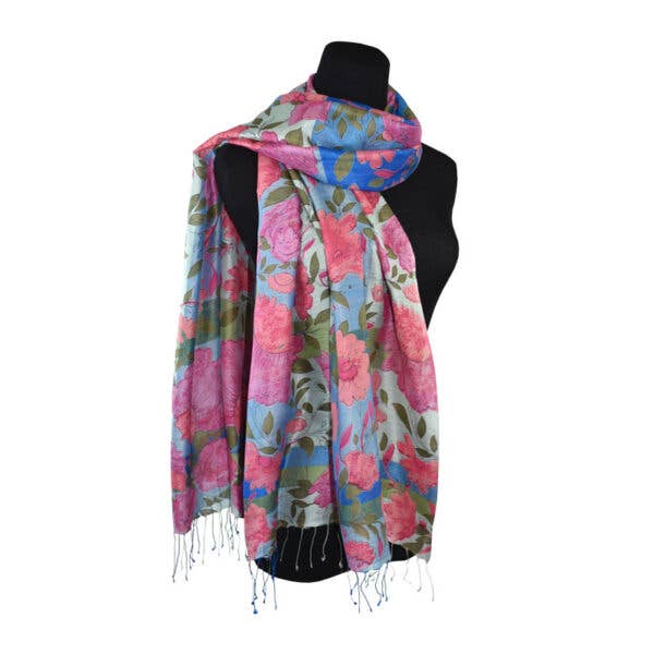 Ruby Lane Vintage Floral Scarf