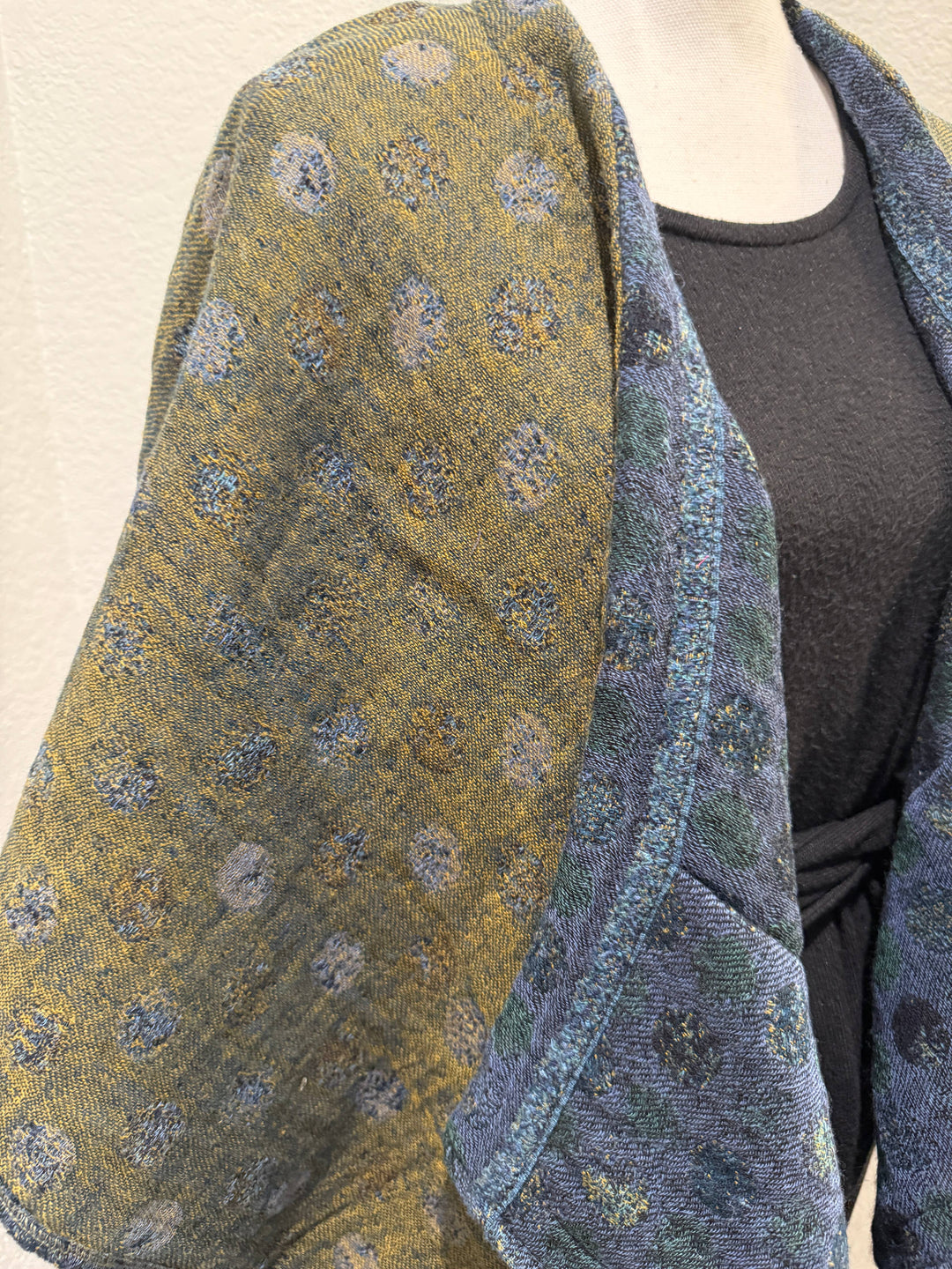 Poncho Cape~Teal Dots
