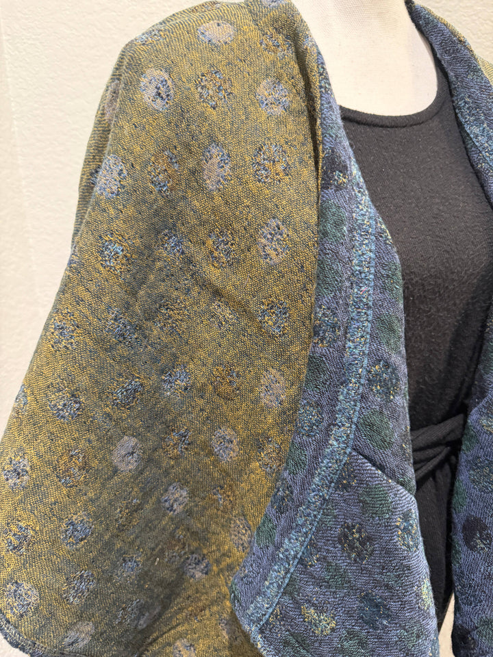 Poncho Cape~Teal Dots