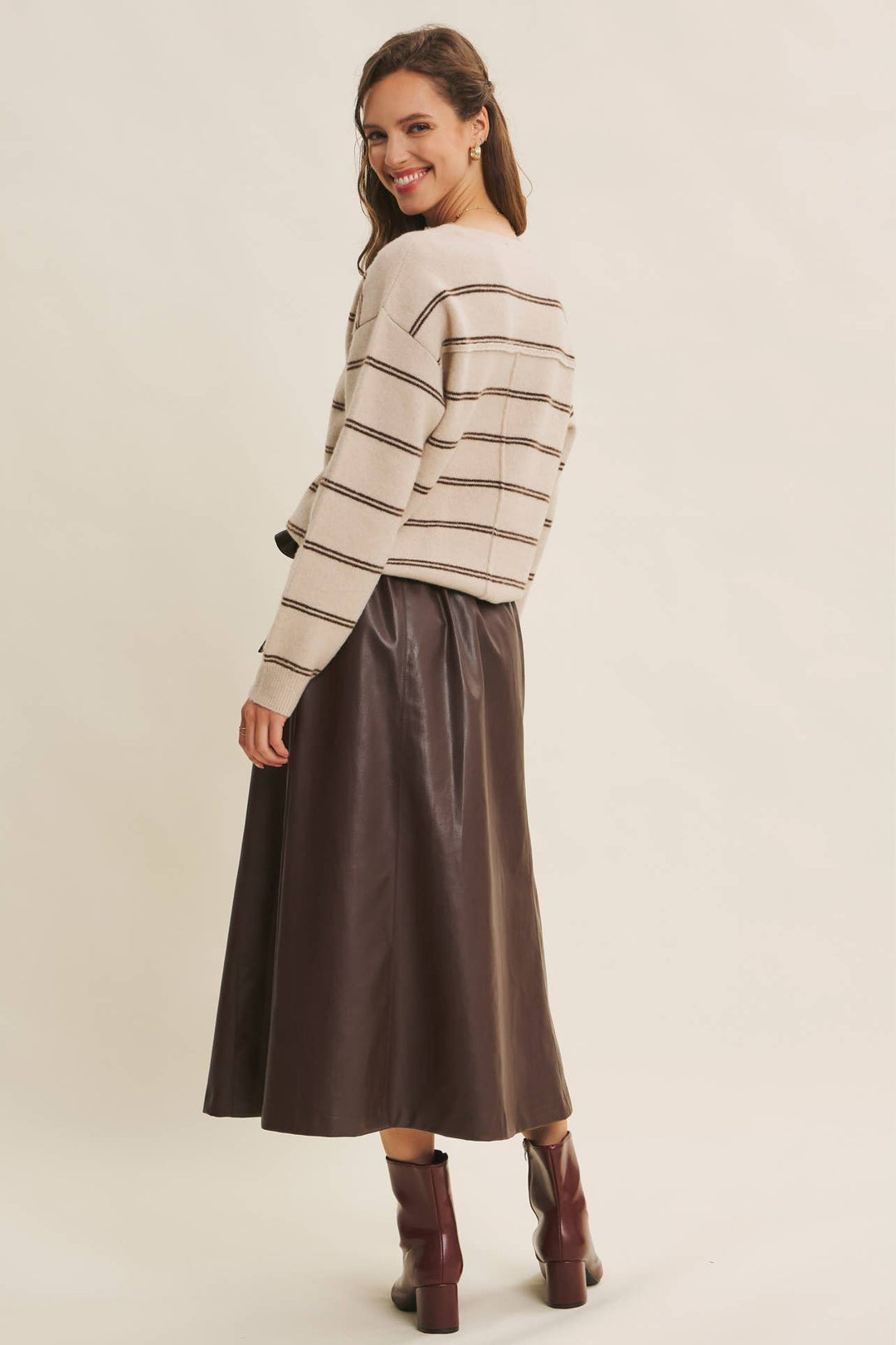 Eco-Conscious Stripe Oversized Easy Favorite Sweater Top