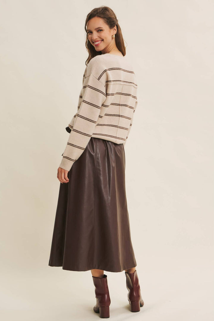 Eco-Conscious Stripe Oversized Easy Favorite Sweater Top