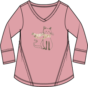 Destination Cat V Neck Laid Back Tee