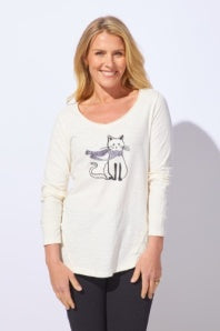 Destination Cat V Neck Laid Back Tee