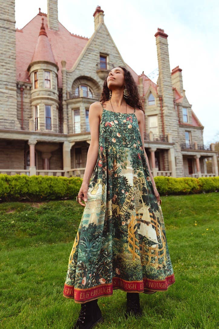 Wildheart Bohéme Long Maxi Slip Dress w/ Unicorn & Castle