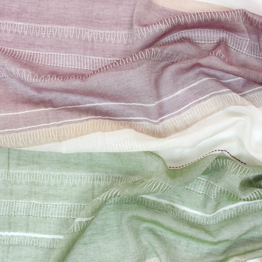 Zoli Stitched Detail Striped Scarf