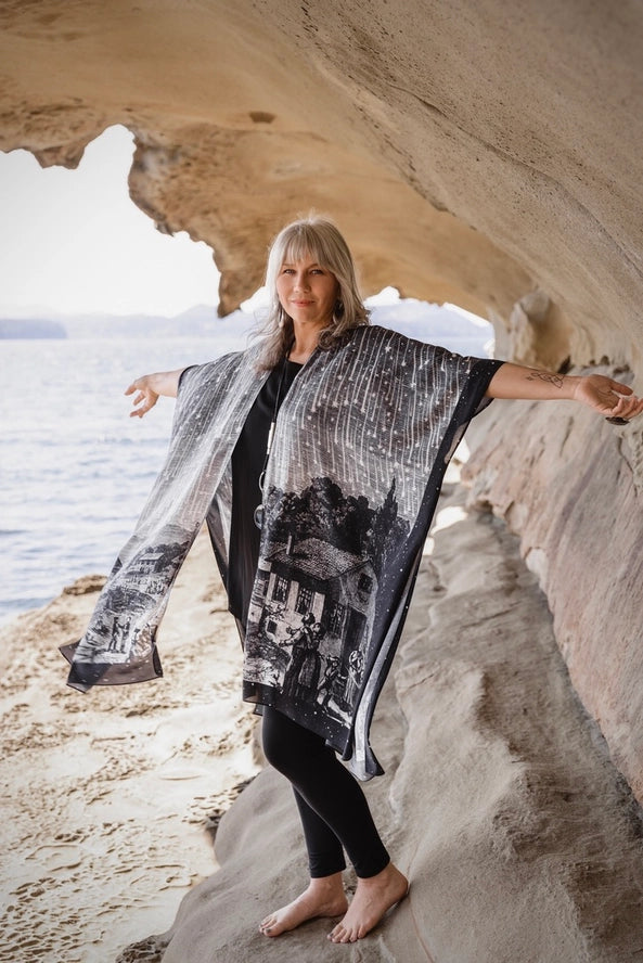 The Stargazer Goddess Duster Kimono w/ Celestial Print
