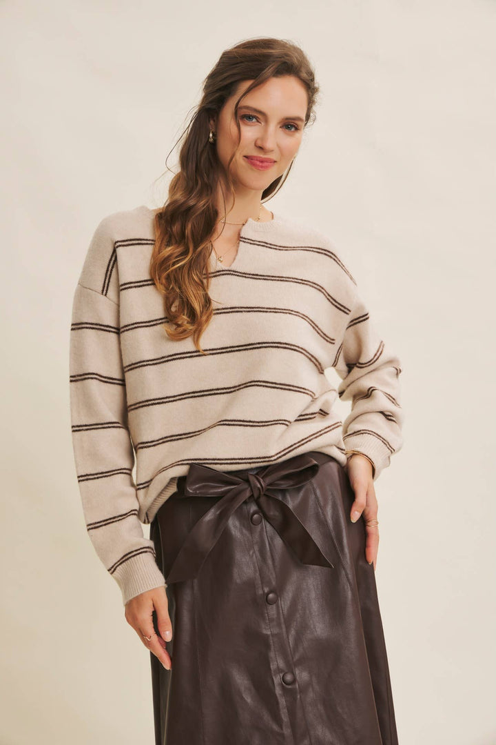 Eco-Conscious Stripe Oversized Easy Favorite Sweater Top