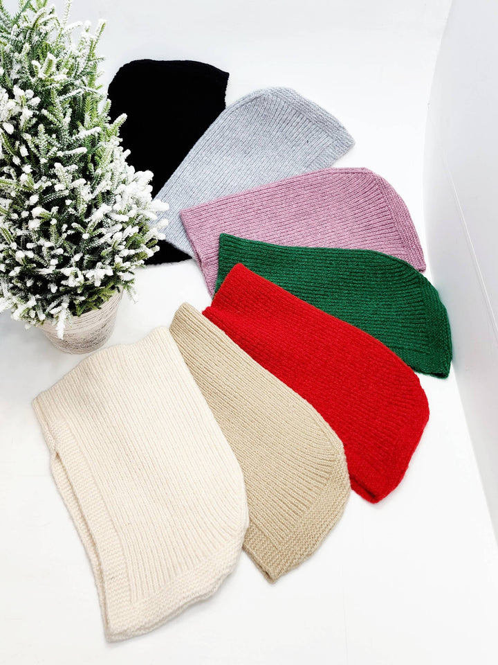 Sweater Knit Alpaca Hooded Winter Balaclava Hat