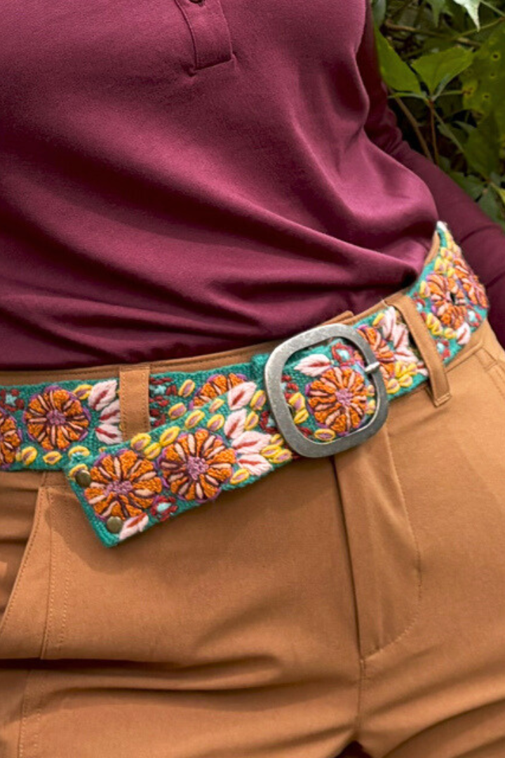Autumn Sonata Embroidered Wool Belt