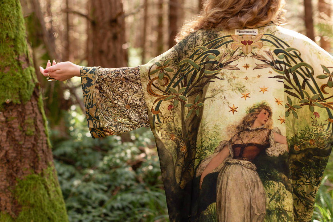 The Dawning Matineé (mid-length) duster w/ Ophelia & Fawns