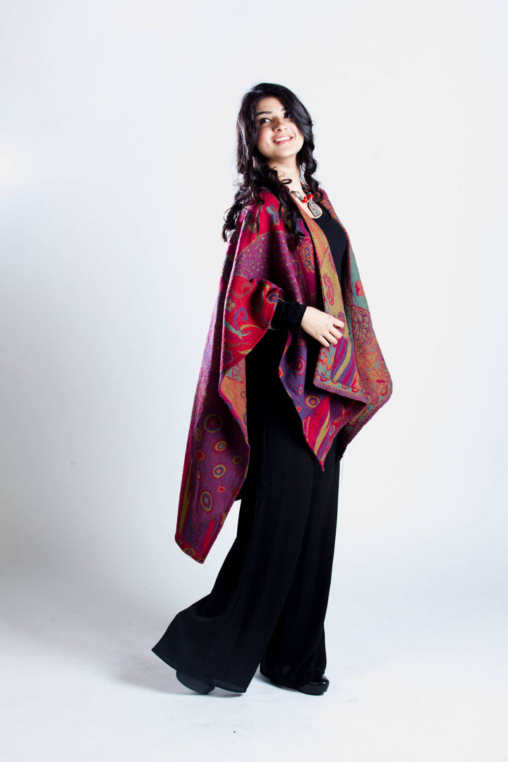 Poncho Cape~Fuchsia