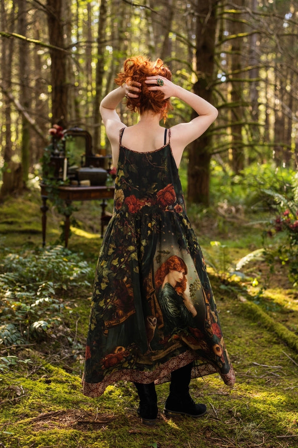 Solstice Bohéme Long Maxi Slip Dress w/ Persephone and Moon
