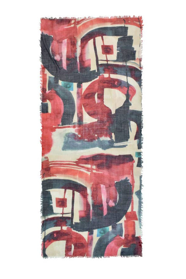 Karter Contemporary Abstract Wool Scarf