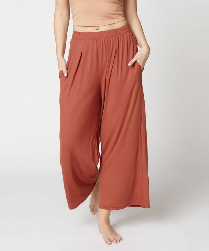 Bamboo Ankle Length Wide Pants