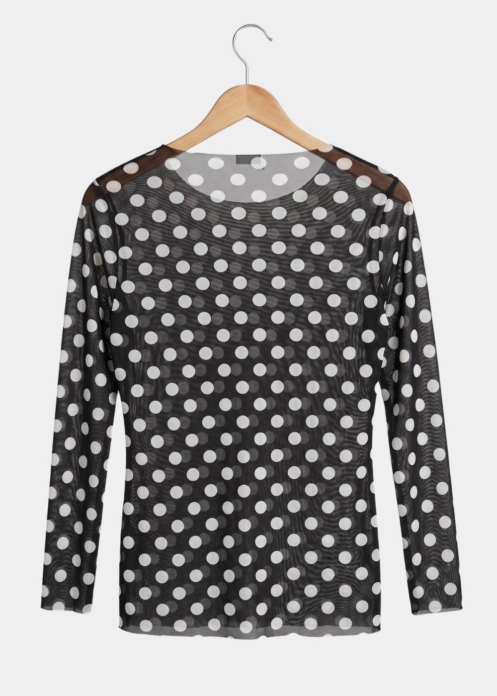 Polka Dot on Black - NudiTee Sheer Top