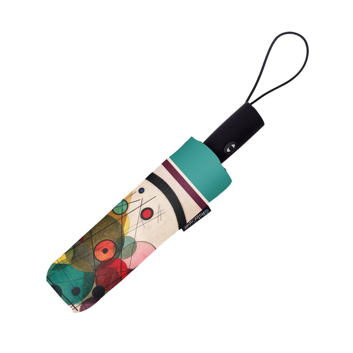 Kandinsky Circles in a Circle Travel Umbrella – Compact, One-Touch Open & Close
