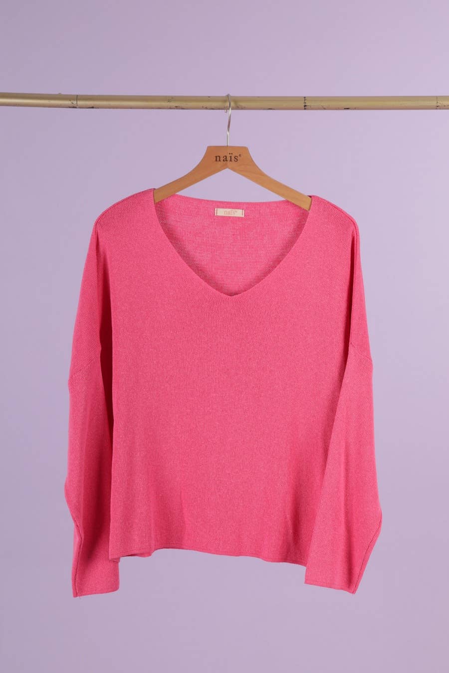Short V-Neck Cotton Sweater