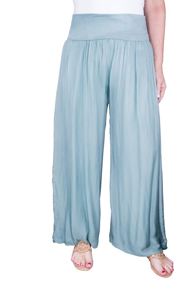 Mercedes Foldover Waist Silk Pant