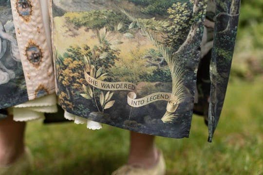 The Mythmaker Opera Duster w/ pastoral landscape & unicorn