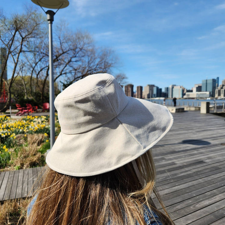 Wide Brim Linen Cotton Bucket Hat