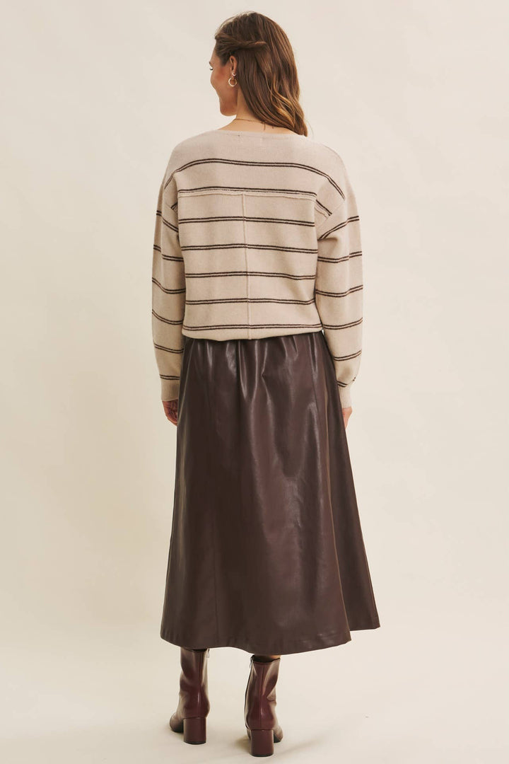 Eco-Conscious Stripe Oversized Easy Favorite Sweater Top