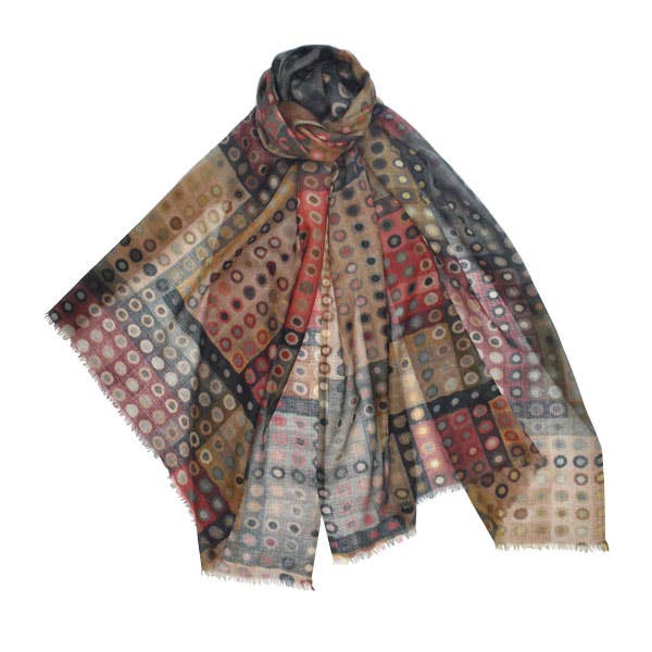 Speckled Wood Dotted Wool Scarf