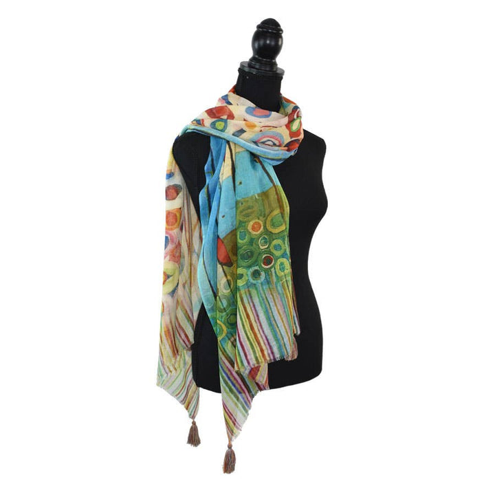 Parrish Whimsical Cotton and Linen Scarf