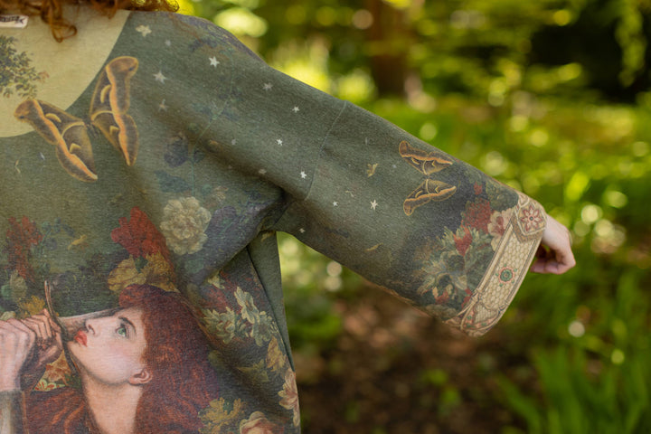 The Messenger Fleece Cottage Cardigan Jacket w/ Joan of Arc