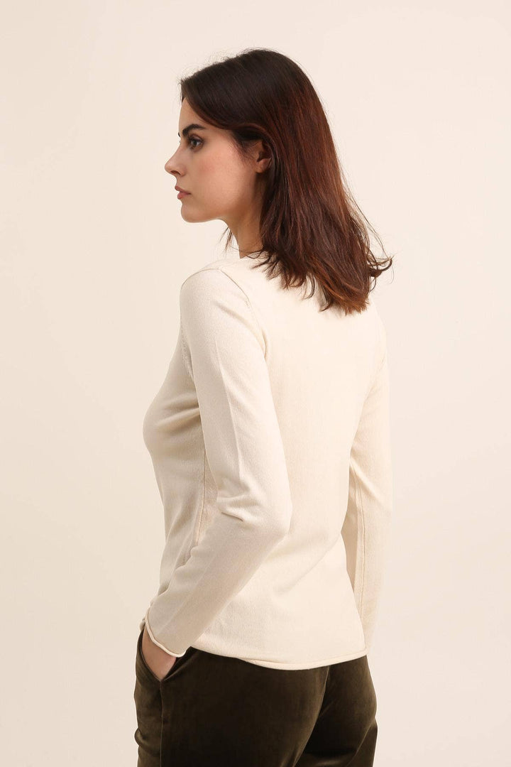 Tencel Lurex V-Neck Shimmer Sweater