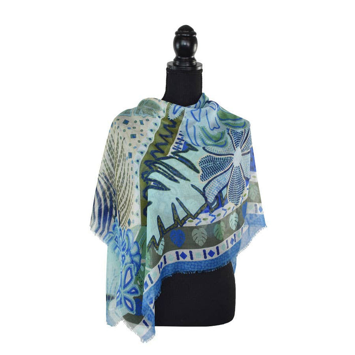 Levinson Tropical Leaf Square Scarf