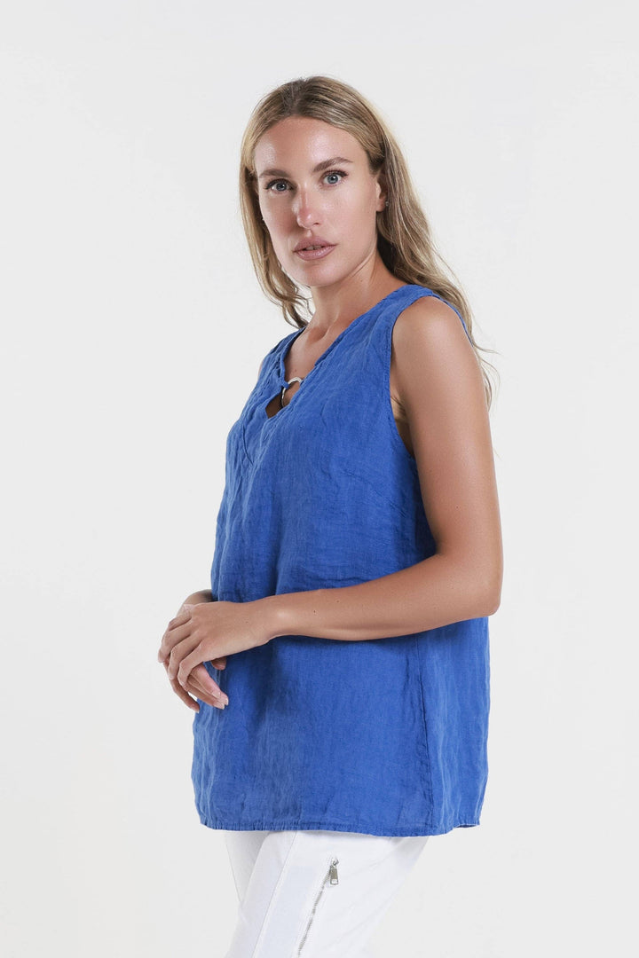 Cora Ring Detail Linen Tank