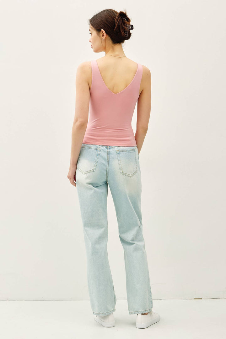 Soft Core Basic Front and Back V-Neck Tank