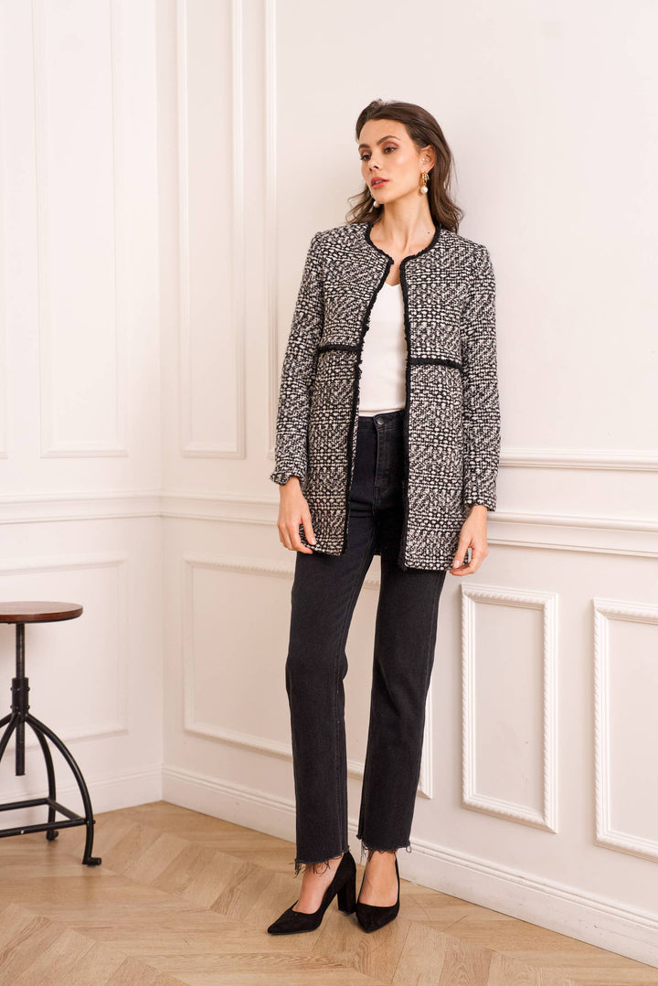 Mid-length Jacket in Mottled Tweed