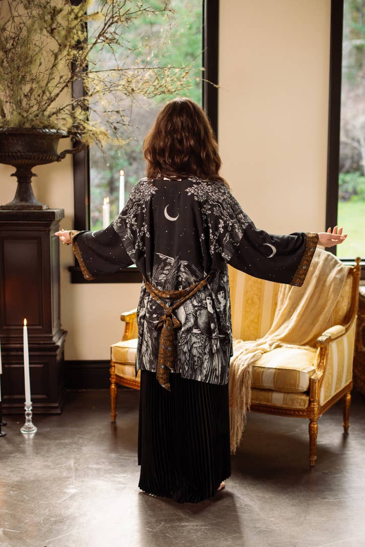 The Guardians Matineé (mid-length) duster w/ angels & moon