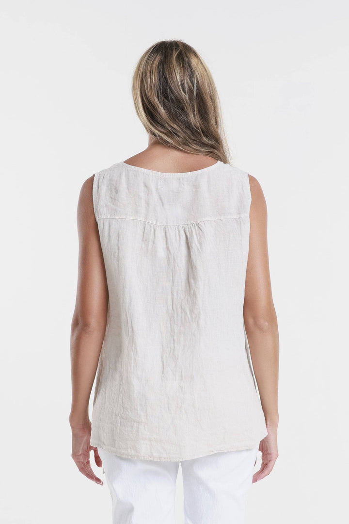 Cora Ring Detail Linen Tank