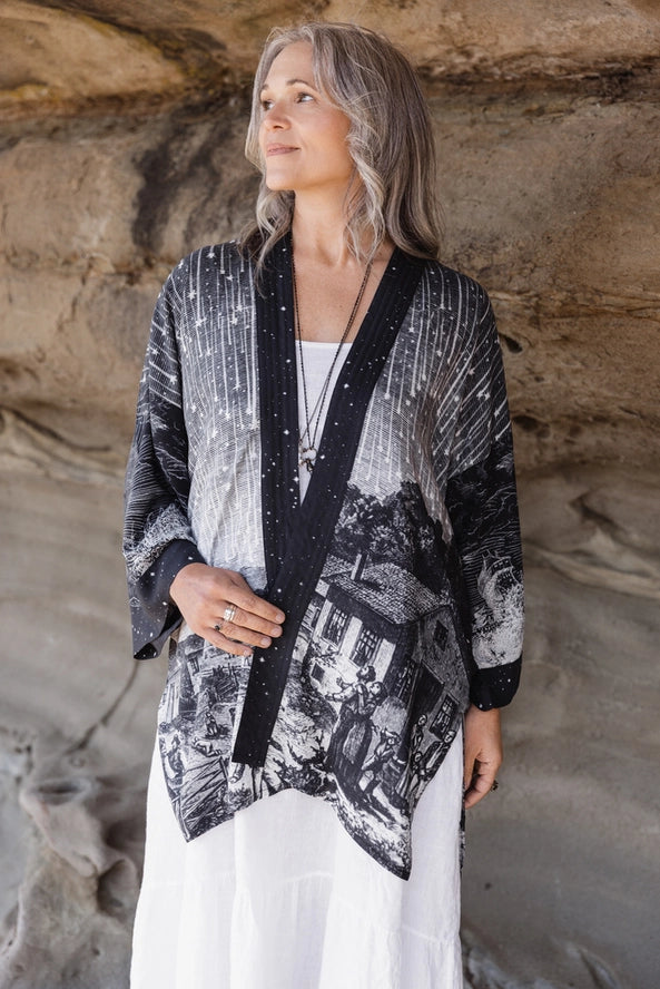 The Stargazer Matineé Duster (mid-length) w/ Celestial Print